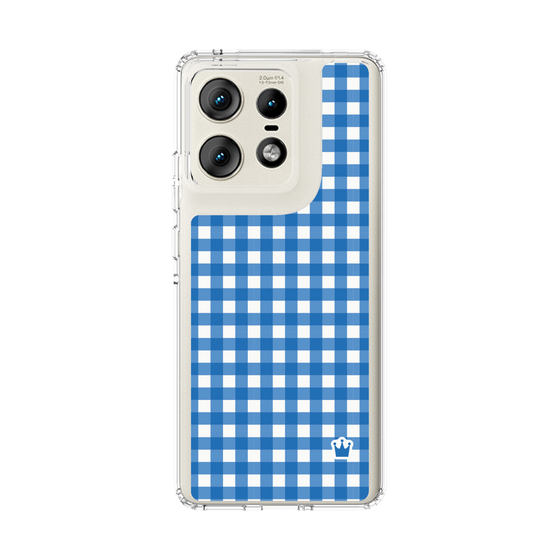 スリムプロテクションケース［ Checkered Blue - ギンガムチェック ブルー ］