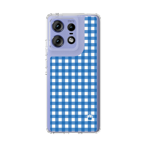 スリムプロテクションケース［ Checkered Blue - ギンガムチェック ブルー ］