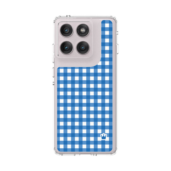 スリムプロテクションケース［ Checkered Blue - ギンガムチェック ブルー ］