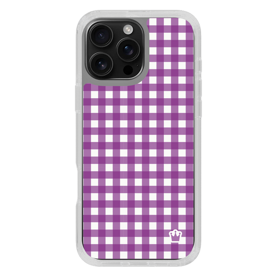 スリムプロテクションケース［ Checkered Purple - ギンガムチェック パープル ］