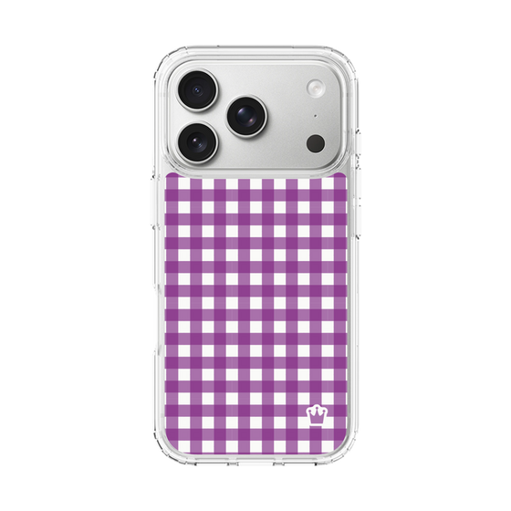スリムプロテクションケース［ Checkered Purple - ギンガムチェック パープル ］