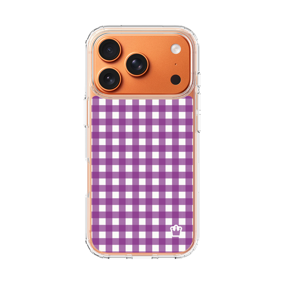 スリムプロテクションケース［ Checkered Purple - ギンガムチェック パープル ］