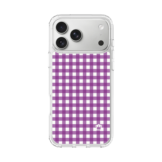 スリムプロテクションケース［ Checkered Purple - ギンガムチェック パープル ］