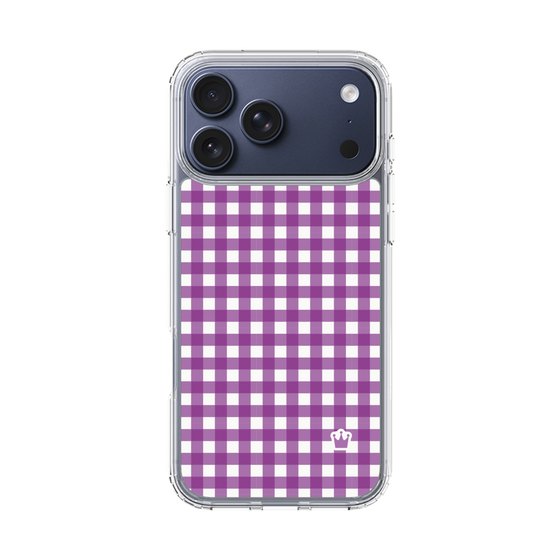 スリムプロテクションケース［ Checkered Purple - ギンガムチェック パープル ］