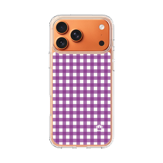 スリムプロテクションケース［ Checkered Purple - ギンガムチェック パープル ］