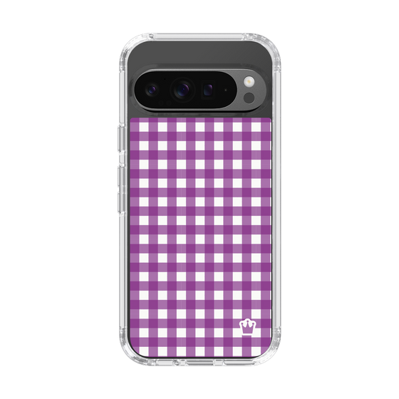 スリムプロテクションケース［ Checkered Purple - ギンガムチェック パープル ］