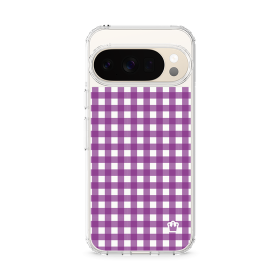 スリムプロテクションケース［ Checkered Purple - ギンガムチェック パープル ］