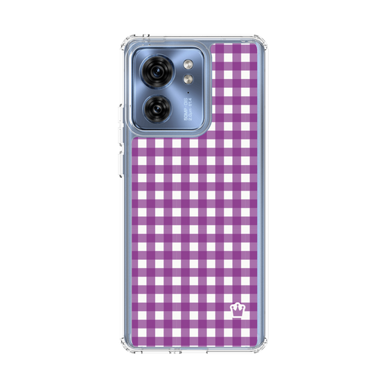 スリムプロテクションケース［ Checkered Purple - ギンガムチェック パープル ］