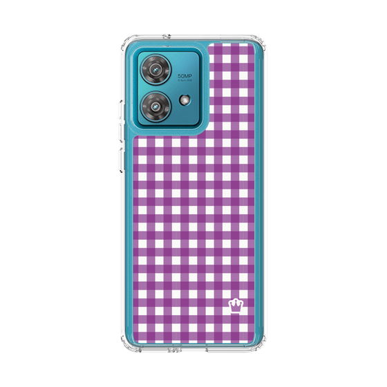 スリムプロテクションケース［ Checkered Purple - ギンガムチェック パープル ］