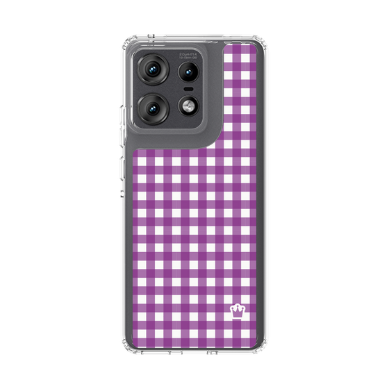 スリムプロテクションケース［ Checkered Purple - ギンガムチェック パープル ］