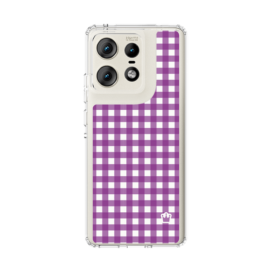 スリムプロテクションケース［ Checkered Purple - ギンガムチェック パープル ］