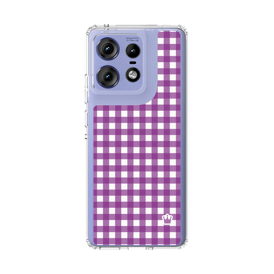 スリムプロテクションケース［ Checkered Purple - ギンガムチェック パープル ］