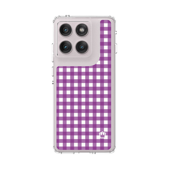 スリムプロテクションケース［ Checkered Purple - ギンガムチェック パープル ］