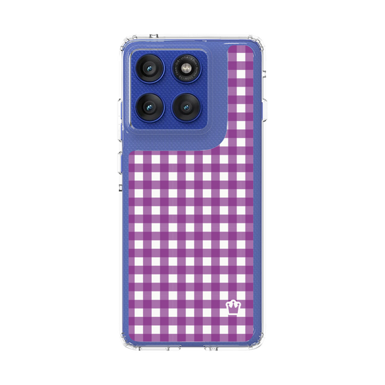 スリムプロテクションケース［ Checkered Purple - ギンガムチェック パープル ］