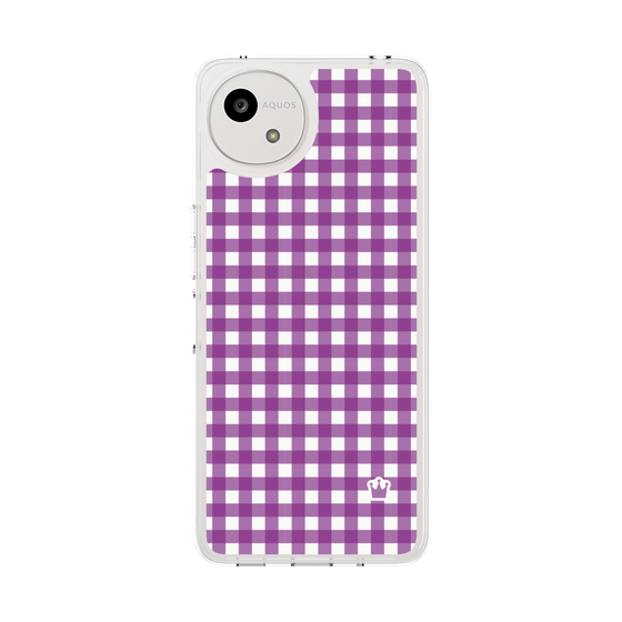 スリムプロテクションケース［ Checkered Purple - ギンガムチェック パープル ］