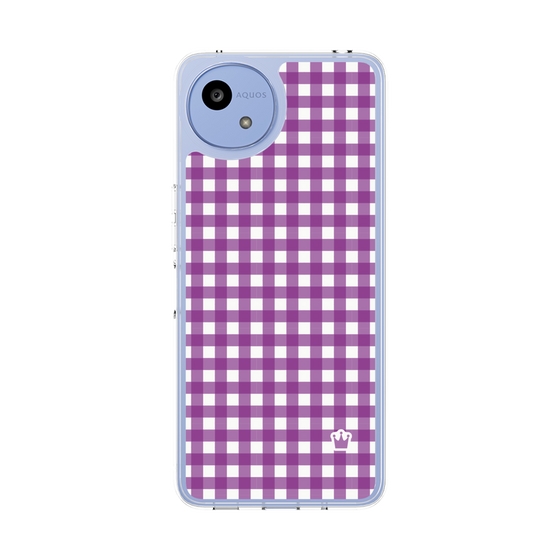 スリムプロテクションケース［ Checkered Purple - ギンガムチェック パープル ］