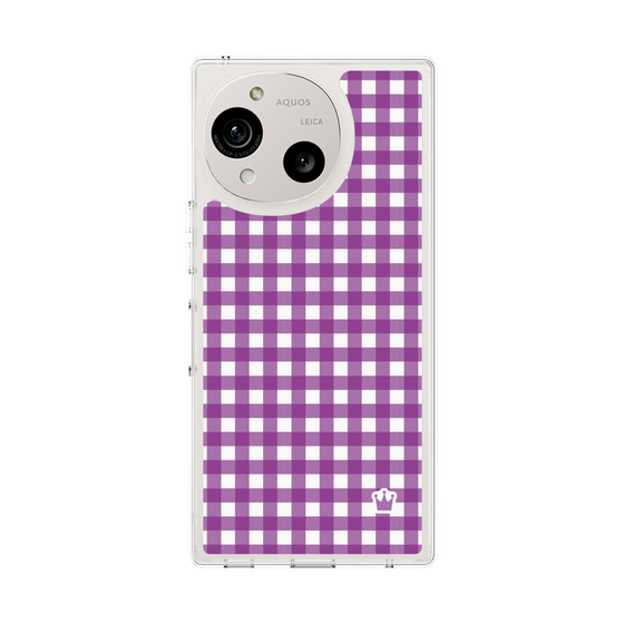 スリムプロテクションケース［ Checkered Purple - ギンガムチェック パープル ］