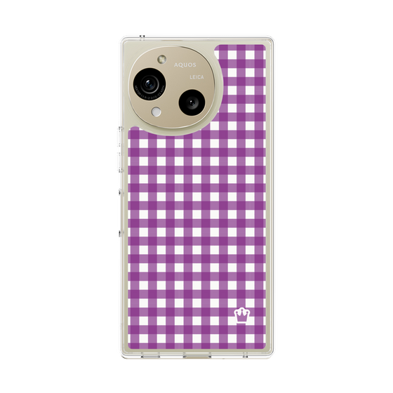 スリムプロテクションケース［ Checkered Purple - ギンガムチェック パープル ］