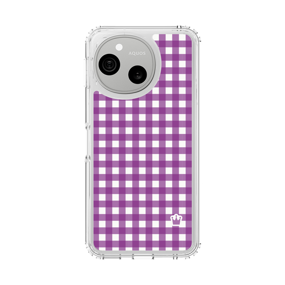 スリムプロテクションケース［ Checkered Purple - ギンガムチェック パープル ］