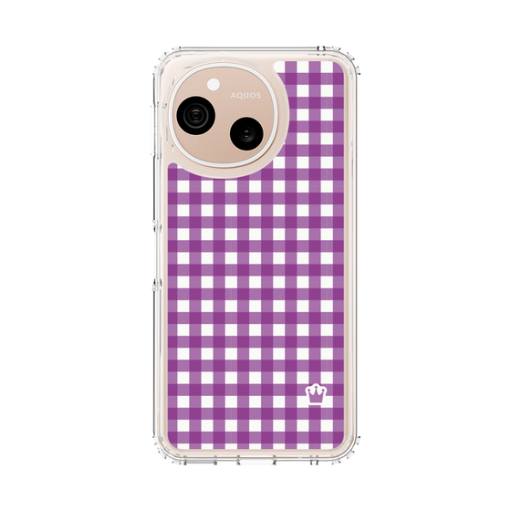 スリムプロテクションケース［ Checkered Purple - ギンガムチェック パープル ］