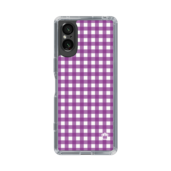 スリムプロテクションケース［ Checkered Purple - ギンガムチェック パープル ］