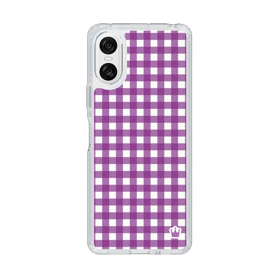 スリムプロテクションケース［ Checkered Purple - ギンガムチェック パープル ］