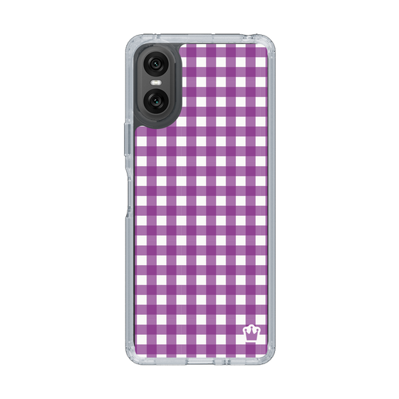 スリムプロテクションケース［ Checkered Purple - ギンガムチェック パープル ］