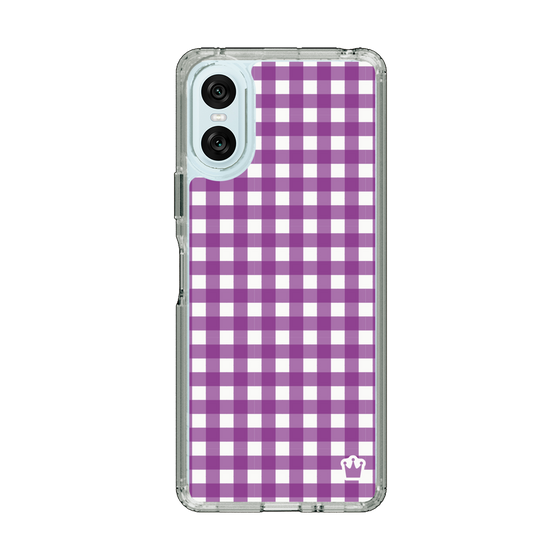 スリムプロテクションケース［ Checkered Purple - ギンガムチェック パープル ］