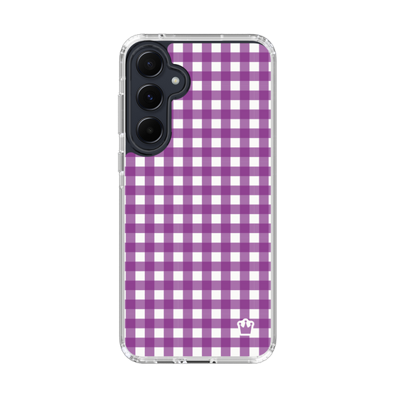 スリムプロテクションケース［ Checkered Purple - ギンガムチェック パープル ］