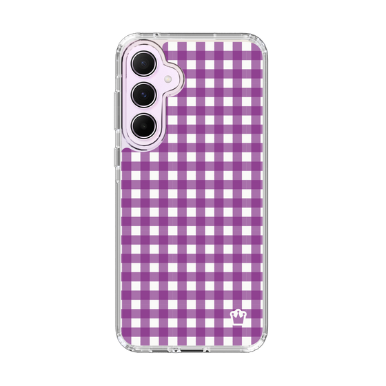 スリムプロテクションケース［ Checkered Purple - ギンガムチェック パープル ］