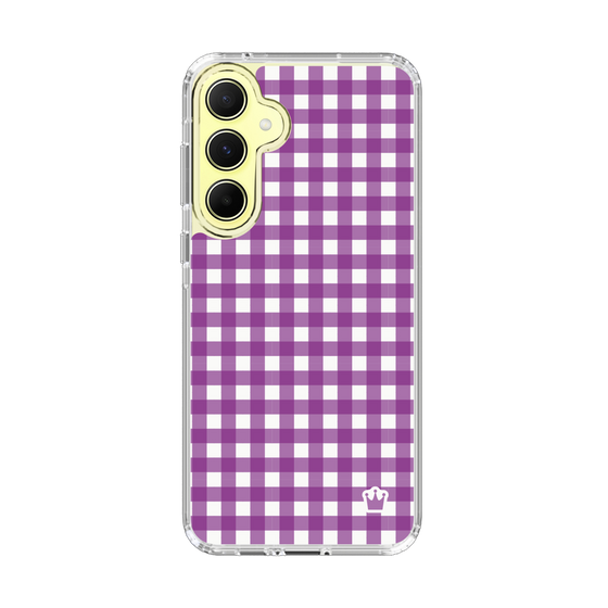 スリムプロテクションケース［ Checkered Purple - ギンガムチェック パープル ］