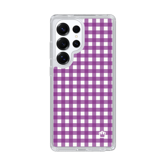 スリムプロテクションケース［ Checkered Purple - ギンガムチェック パープル ］