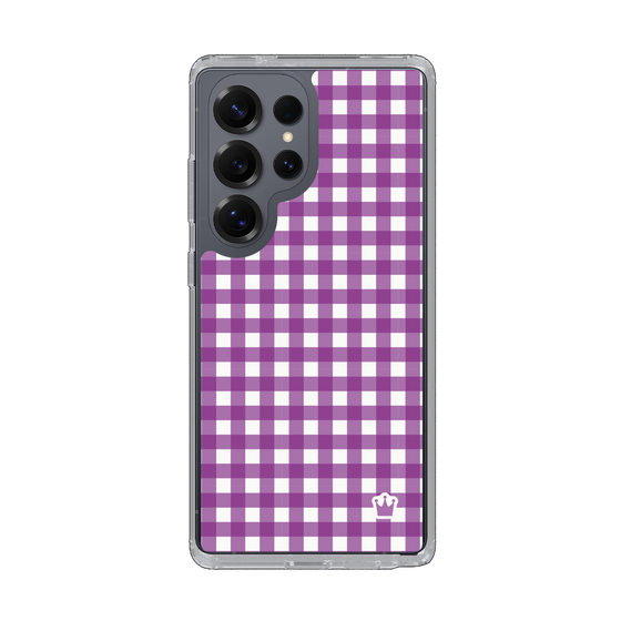 スリムプロテクションケース［ Checkered Purple - ギンガムチェック パープル ］