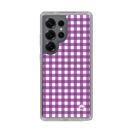 スリムプロテクションケース［ Checkered Purple - ギンガムチェック パープル ］