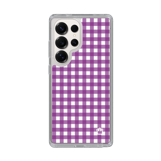 スリムプロテクションケース［ Checkered Purple - ギンガムチェック パープル ］