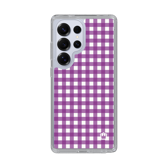 スリムプロテクションケース［ Checkered Purple - ギンガムチェック パープル ］