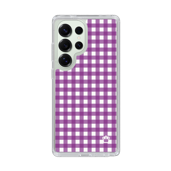 スリムプロテクションケース［ Checkered Purple - ギンガムチェック パープル ］