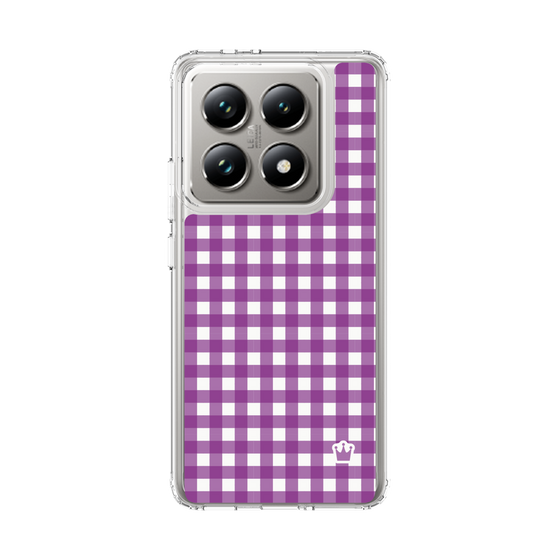 スリムプロテクションケース［ Checkered Purple - ギンガムチェック パープル ］