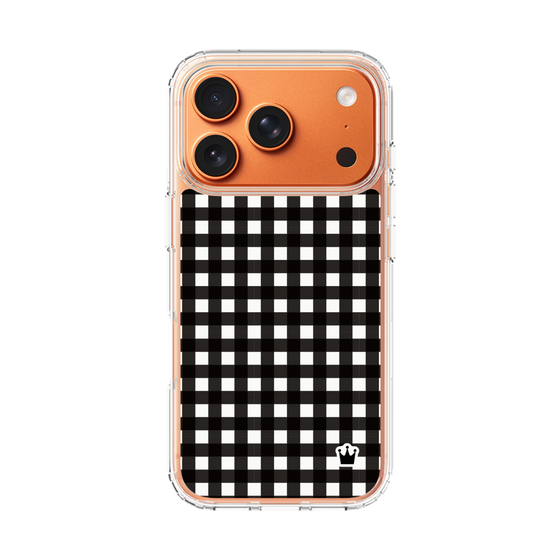 スリムプロテクションケース［ Checkered Purple - ギンガムチェック ブラック ］