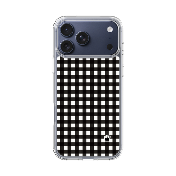 スリムプロテクションケース［ Checkered Purple - ギンガムチェック ブラック ］