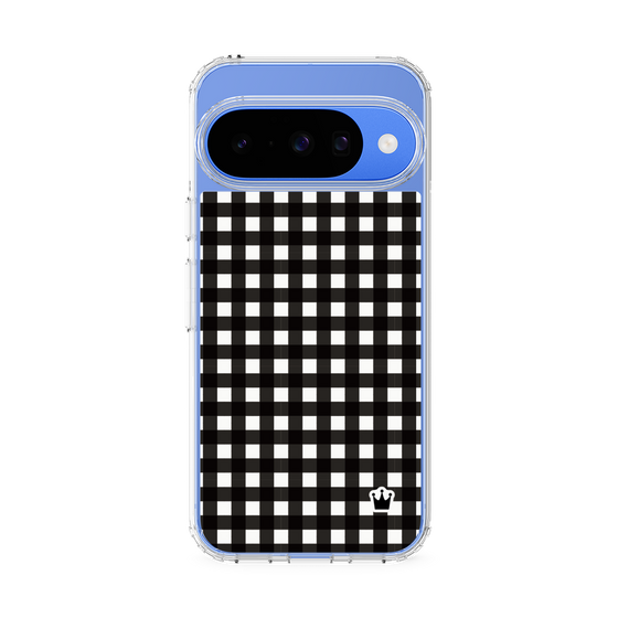 スリムプロテクションケース［ Checkered Purple - ギンガムチェック ブラック ］