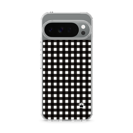 スリムプロテクションケース［ Checkered Purple - ギンガムチェック ブラック ］