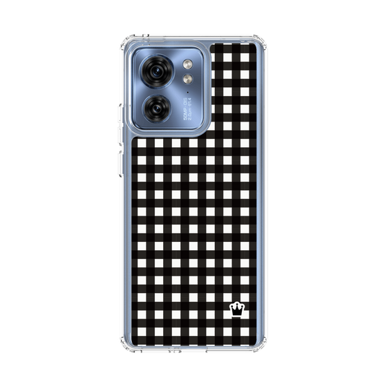 スリムプロテクションケース［ Checkered Purple - ギンガムチェック ブラック ］
