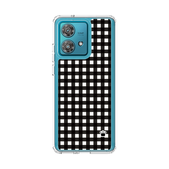 スリムプロテクションケース［ Checkered Purple - ギンガムチェック ブラック ］