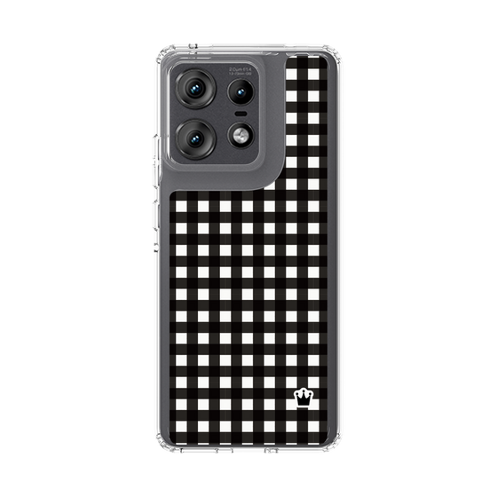 スリムプロテクションケース［ Checkered Purple - ギンガムチェック ブラック ］