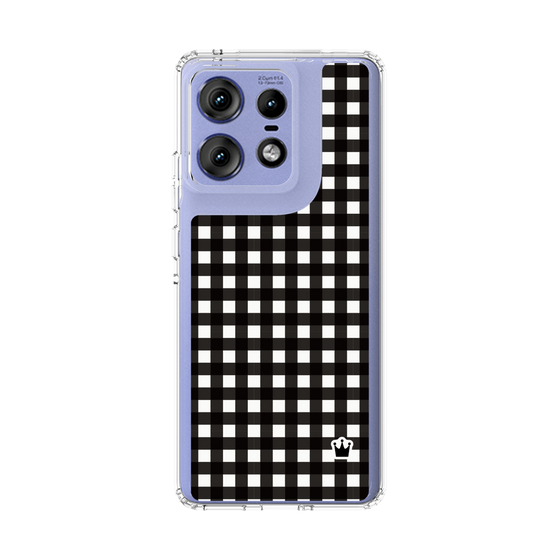 スリムプロテクションケース［ Checkered Purple - ギンガムチェック ブラック ］