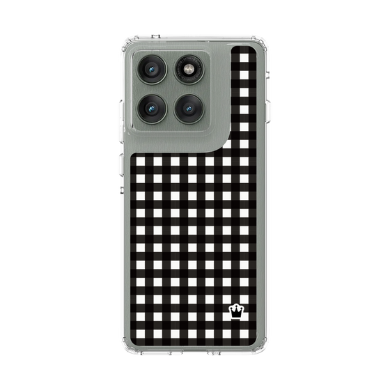 スリムプロテクションケース［ Checkered Purple - ギンガムチェック ブラック ］