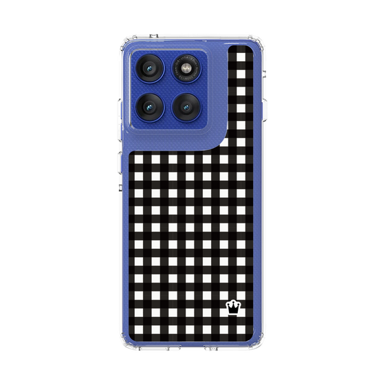 スリムプロテクションケース［ Checkered Purple - ギンガムチェック ブラック ］