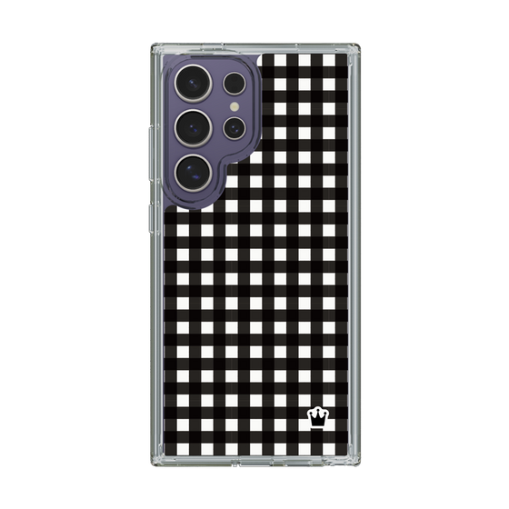 スリムプロテクションケース［ Checkered Purple - ギンガムチェック ブラック ］