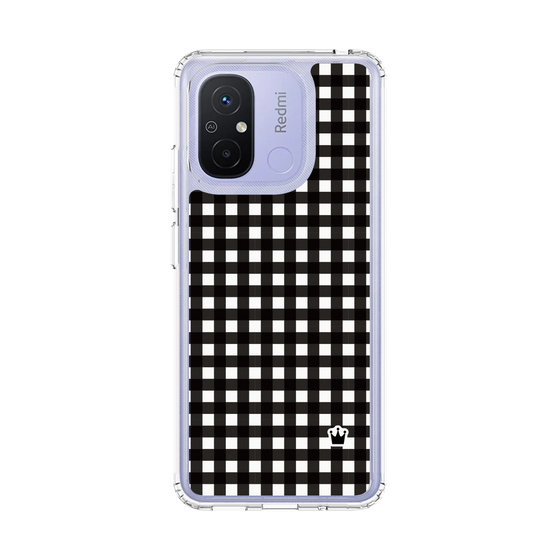 スリムプロテクションケース［ Checkered Purple - ギンガムチェック ブラック ］